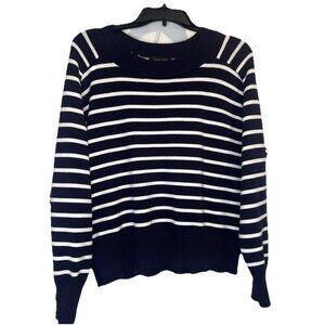 Truth by Republic Women’s Blue White Striped Sweater Top Sz L Nautical Classic